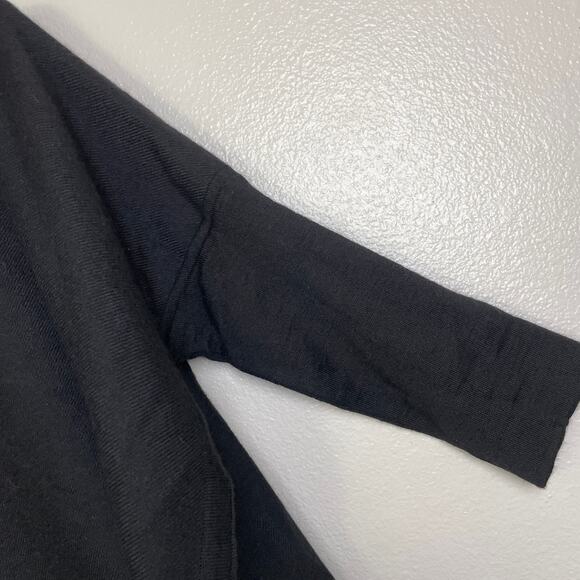 Cuyana Oversized Turtleneck Sweater Black Womens Regular Knit Tunic Slit - Picture 6 of 12